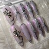 [Handmade Nail Tips] Purple Bang - Coffin Egg / [수제네일팁]