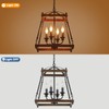 9MMML 4-Light 𝐋𝐚𝐧𝐭𝐞𝐫𝐧 𝐂𝐡𝐚𝐧𝐝𝐞𝐥𝐢𝐞𝐫, Industrial Black Geometric Pendant Light Fixture