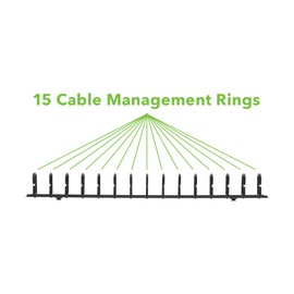 NavePoint 1 Channel Tool-Less Plastic Vertical Ringed Cable Manager 34 Inch with Mount Buttons