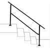 Outdoor Steel Hand Stair Railing Fit for1-5 Steps Transitional Handrails