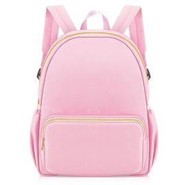 Cunno Nylon Backpack for School Preppy Bookbags Bulk Girls Boys School Bags Toddler Backpack Waterproof Travel Bag (Pink,1 Piece)