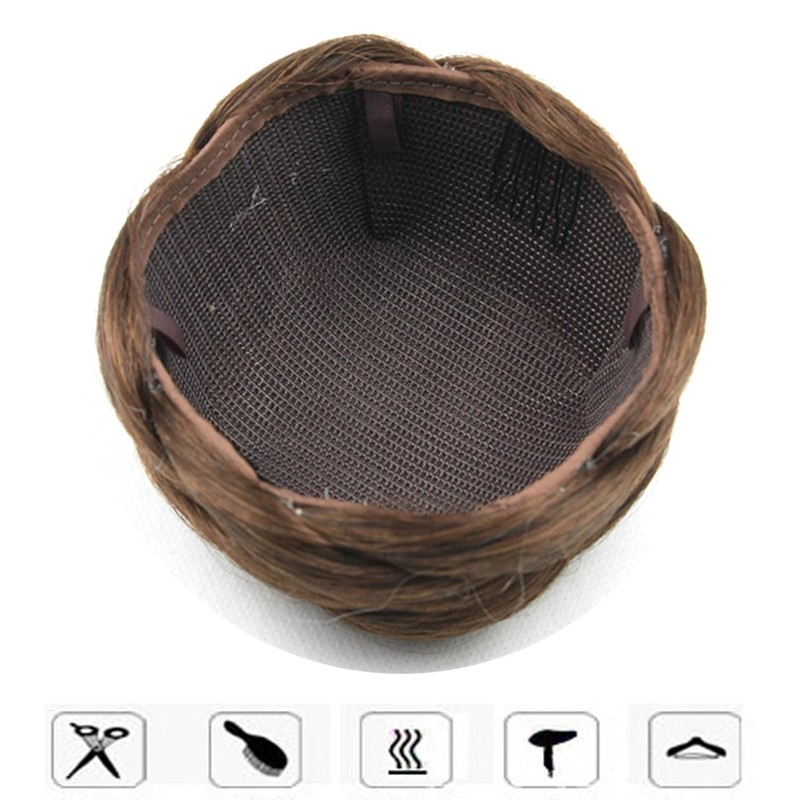 Synthetic Hair Chignon Scrunchie Natural Hair Braided Bun Donut Hairpieces