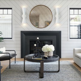 Modern Indoor Wall Sconce Up and Down White Wall Sconce Mid Century Indoor Wall Light Fixture Hardwired Wall Mounted Lamp for Living Room Bathroom Bedroom Hallway 15 Inch