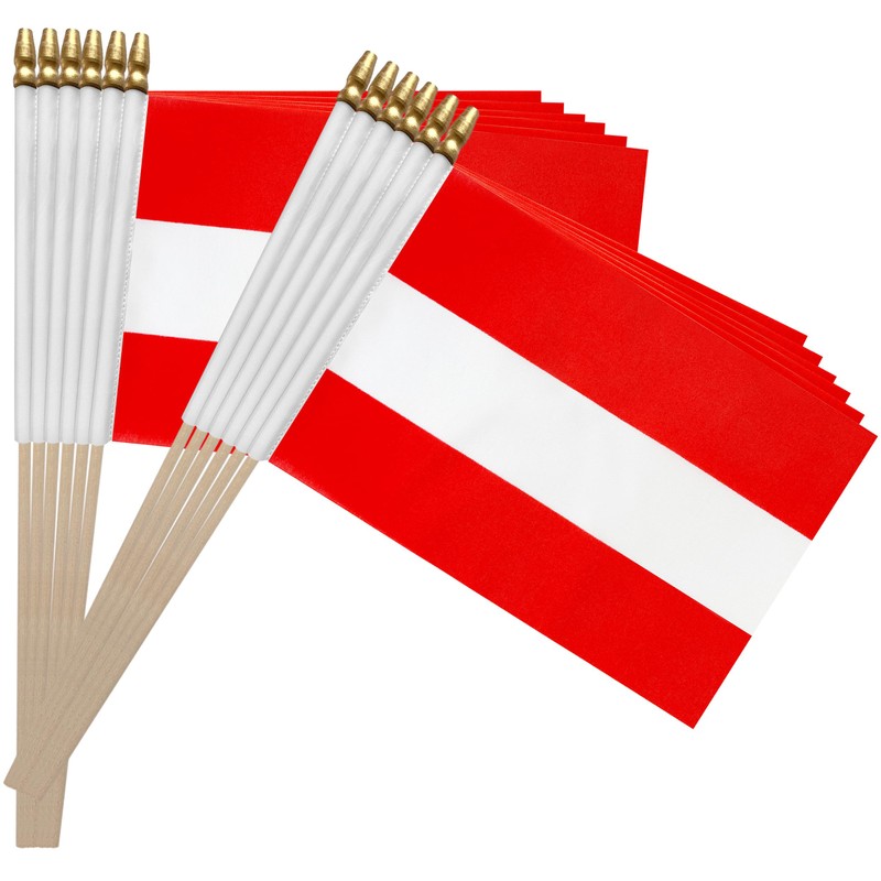 TSMD Austria Stick Flag Austrian Small Mini Hand Held Flags,5x8