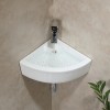 HOROW Wall-Mount Corner Bathroom Sink 18 '' White Ceramic Washing