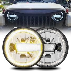 TopAutoGear 1000% Bright 7 inch LED Headlight H6024 [ DOT][Anti-glare][DRL Turn Signal][Hi/Low Sealed Beam] Compatible with Jeep Wrangler JK JKU TJ LJ Chevy Ford GMC Dodge Mazda Nissan Mack VW etc