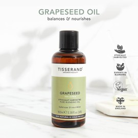 Tisserand Aromatherapy - Grapeseed Oil - Ethically Harvested Carrier Oil - Face and Body Blending Oil - 100% Natural and Pure Carrier Oil for Essential Oils Mixing
