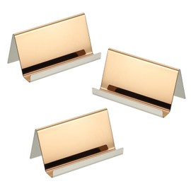 PATIKIL Business Card Holder for Desk, 3Pcs Business Card Holders Stainless Steel Card Stand Organizer Cards Display for Office Exhibition, Rose Gold