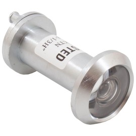 Stone Harbor Hardware UL-Rated Door Viewer with Cover, 180 Degrees, 9/16" Bore Hole, Adjusts from 1-3/8" to 2-1/8", Satin Chrome