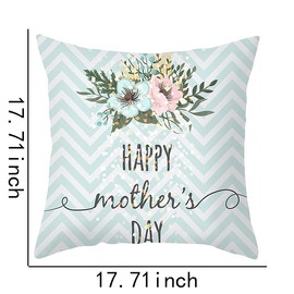 Happy Mothers Day Pillow Covers 18x18 Gift for Mom from Daughter Son Novelty Mommy Aunty Mom Grandma Gift for Women Decorative Floral Cushion Cover Pillowcase for Couch Sofa Home Décor