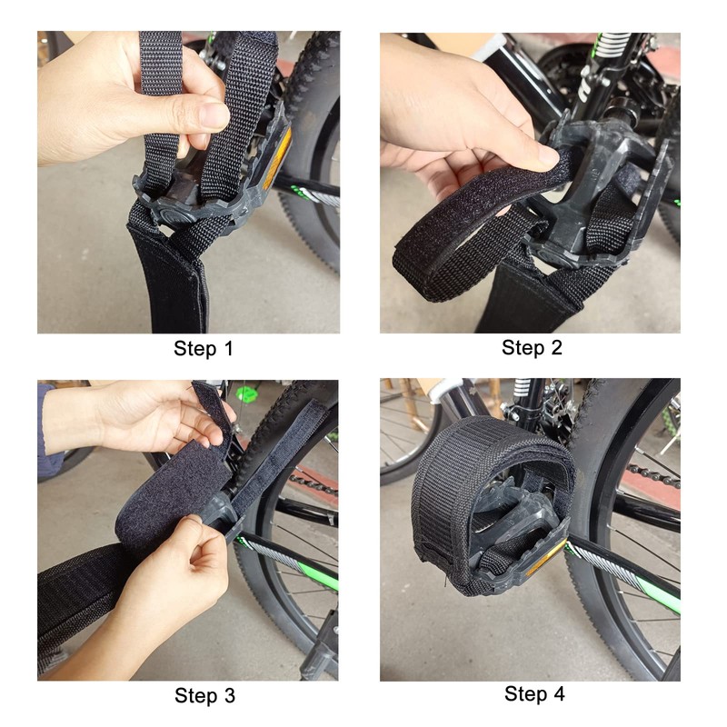 Medsuo 1 Pair Bike Pedal Strap Toe Clips Straps Tape