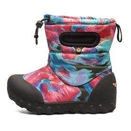 Bogs Kids B Moc Snow Boot, Wild Brush Print - Blue, Size 4 Big Kid
