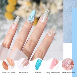 Builder Gel 50 g Large Capacity Clear Solid Builder Gel for Nails Non-Stick Hand Nail Extension Gel Nail Art Hard Gel for Nails Sculpting Manicure 3D Modeling Salon UV Gel Home DIY