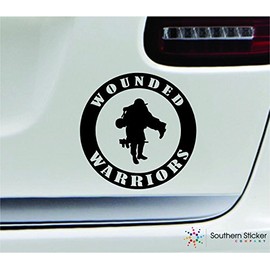 Wounded Warriors Symbol 5.4x5.4 Black Marine Navy Army Military Soldier Veteran United States America Color Sticker State Decal Vinyl - Made and Shipped in USA