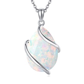 POPLYKE Sterling Silver Teardrop Pendant Necklace Jewellery for Men and Women, Sterling Silver