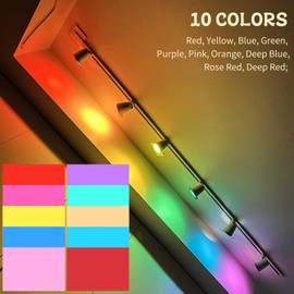20 Pcs Gel Light Filter, 10 Colors Transparent Led Film with Double Layer Protective Film, Led Transparent Film Screen for Diffuser, Transparency Color Film Plastic Sheets Colored Overlays, A4 Size