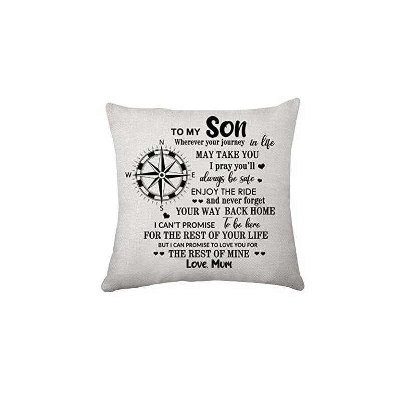 Hasodeo To My Son Compass Pillowcase From Mum Inspirational Cushion