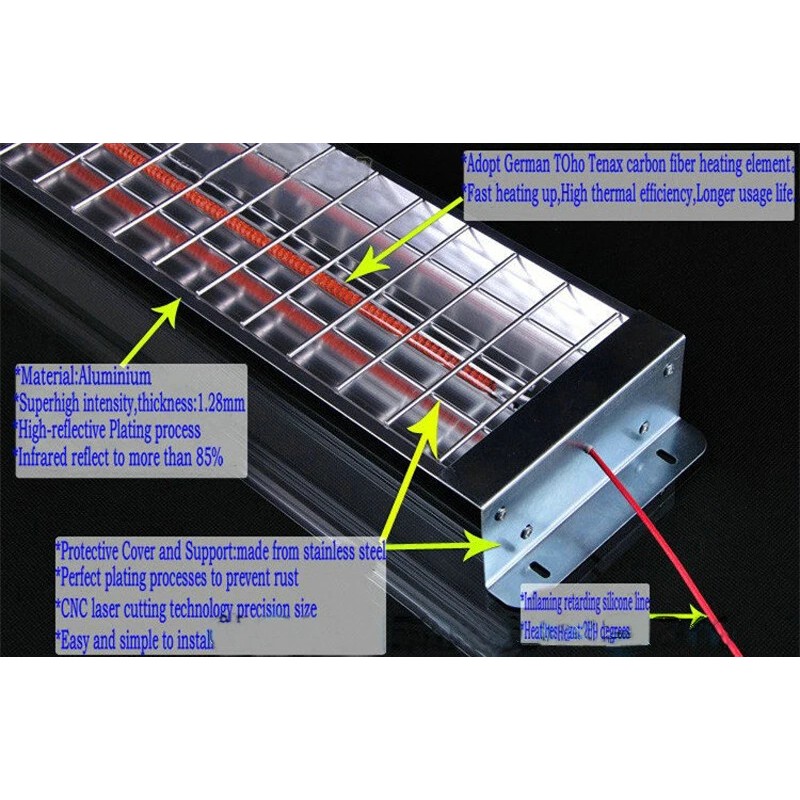 Unbranded 220V 2KW Baking booth Infrared Carbon Fiber Paint Curing