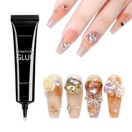 Nail Rhinestone Glue for Nails, Strong Gel Nail Glue for Nail Charm 3D Nails Bling Gel for Decoration Gem Nail Art Jewel Diamonds