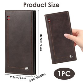 Men Leather Wallet, RFID Blocking Fold Mens Cardholder Wallet Slim Wallets with Coin Pocket Banknote Compartments Card Holders ID Window, Travel Wallets for Men,Ideal Gifts for Father Boyfriend C