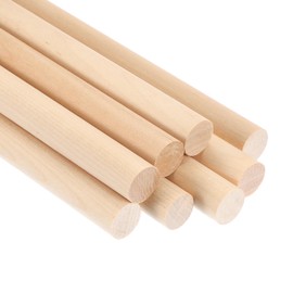 PATIKIL 3/5x11.81inch Wooden Dowel, 8 Pcs Dowel Rod Wood Dowels Wood Sticks Unfinished Round Hardwood for Crafts DIY Home Decor 15mm x 300mm