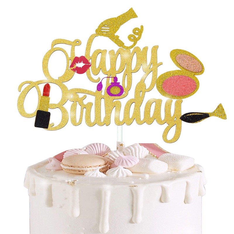 Glitter Make up Cupcake Toppers Bachelorette Party Cupcake Picks Bridal