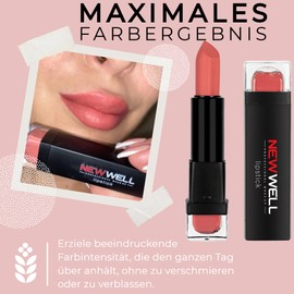 NEW WELL Matte Lipstick - Intense Colours - 24 Hours Long-Lasting Matte Effect - Elegant Lips - Various Colour Shades (04)