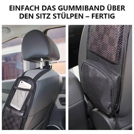 Awenity 2 Stücke Auto Organizer，Autositz-Seitenorganisator,Universal Auto Aufbewahrungstasche,Faltbare Autositz Organizer Seite, Multifunktionale Hängetasche für Autositze (Schwarz)