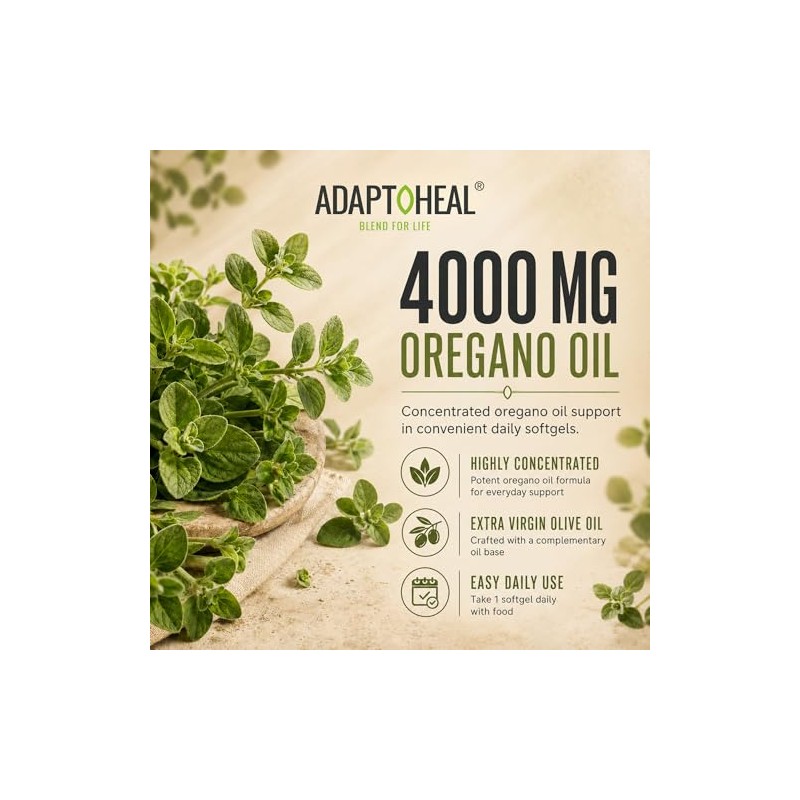 Adaptoheal Aceite de Or?gano, 60 C?psulas Blandas: Suplemento de Apoyo