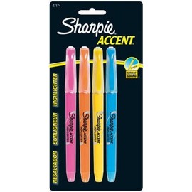 Sharpie Accent Pocket-Style Highlighters, Assorted 4 ea