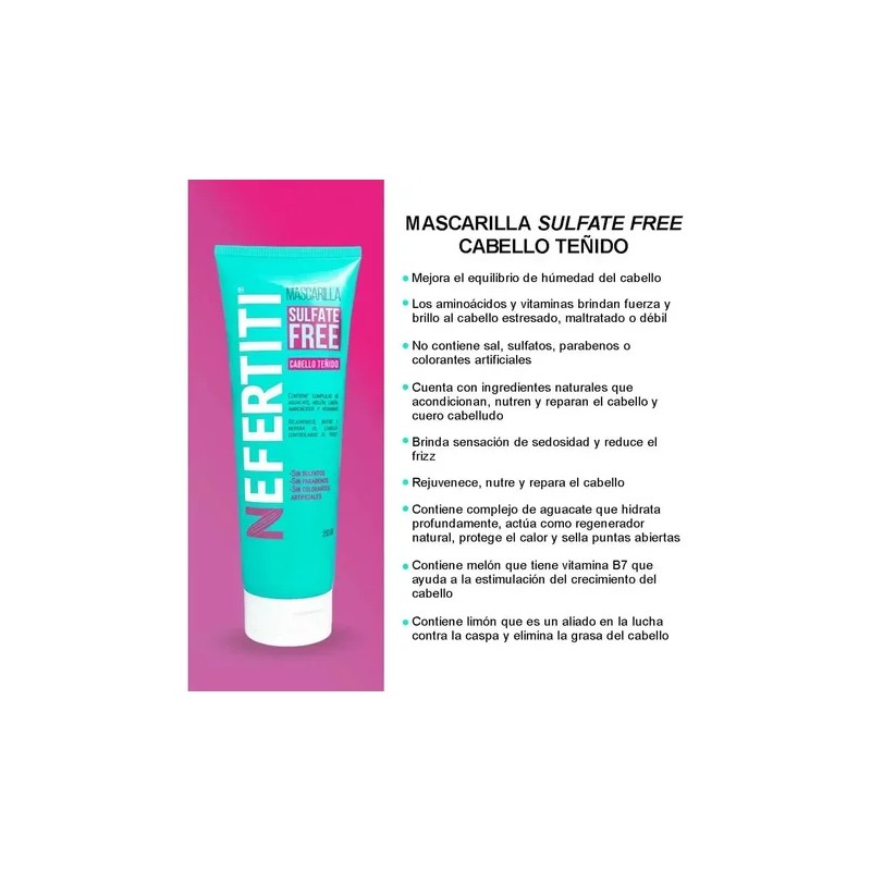 Nefertiti Shampoo Y Mascarilla Sulfate Free Cabello Teñido