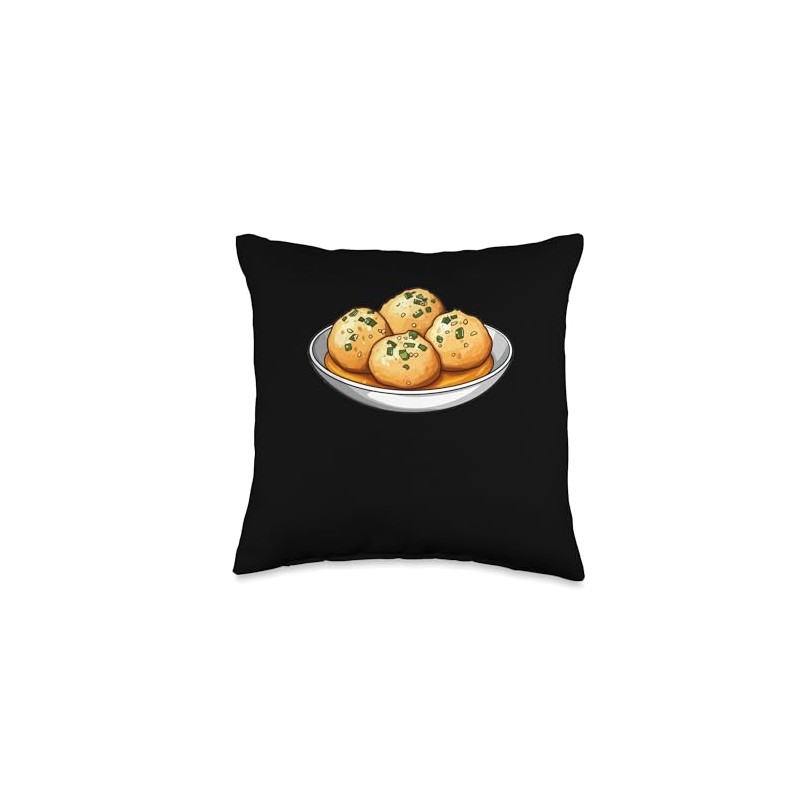 Pani Puri Cartoon Throw Pillow