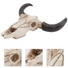 Wakauto 1PCS Skull Wall Hanging Long Horn Cow Skull Creative