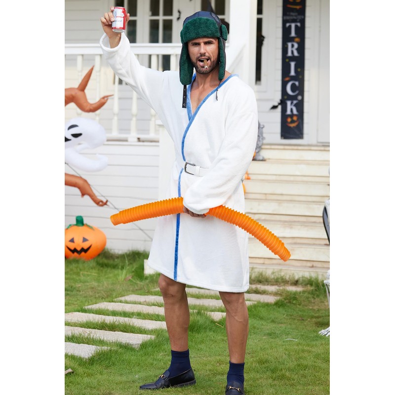 Mainfini 4 Pcs Men’s Holiday Cousin Robe Costume Set White