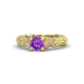 Dabangjewels 14K Yellow Gold Over .925 Sterling Silver Multi-Stone Princess Rapunzel Engagement Ring for Womens