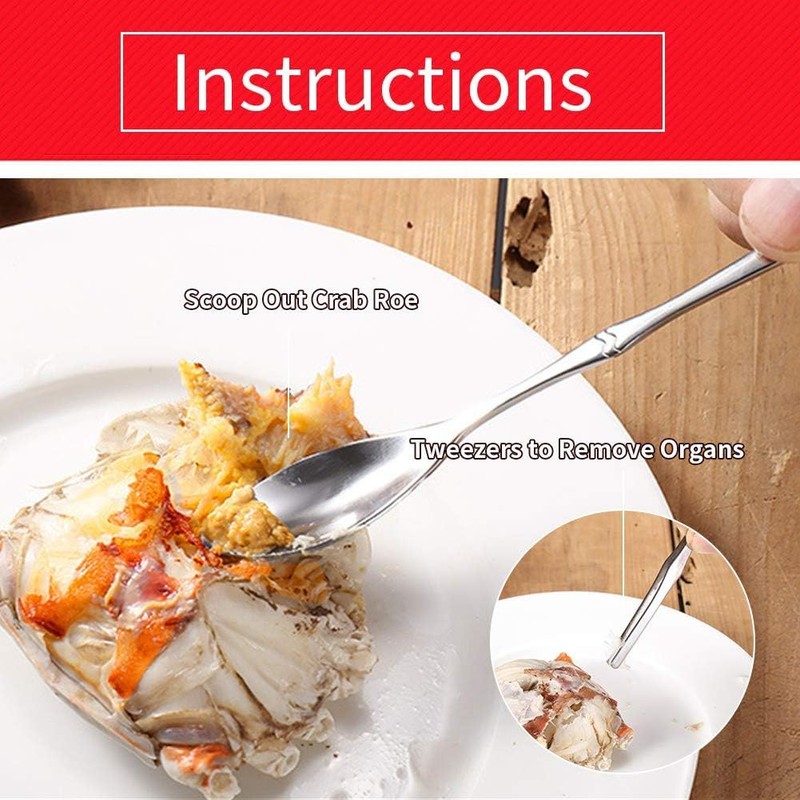 8-Piece Seafood Tool Set, Lobster Crab Cracker Tools, Stainless Steel