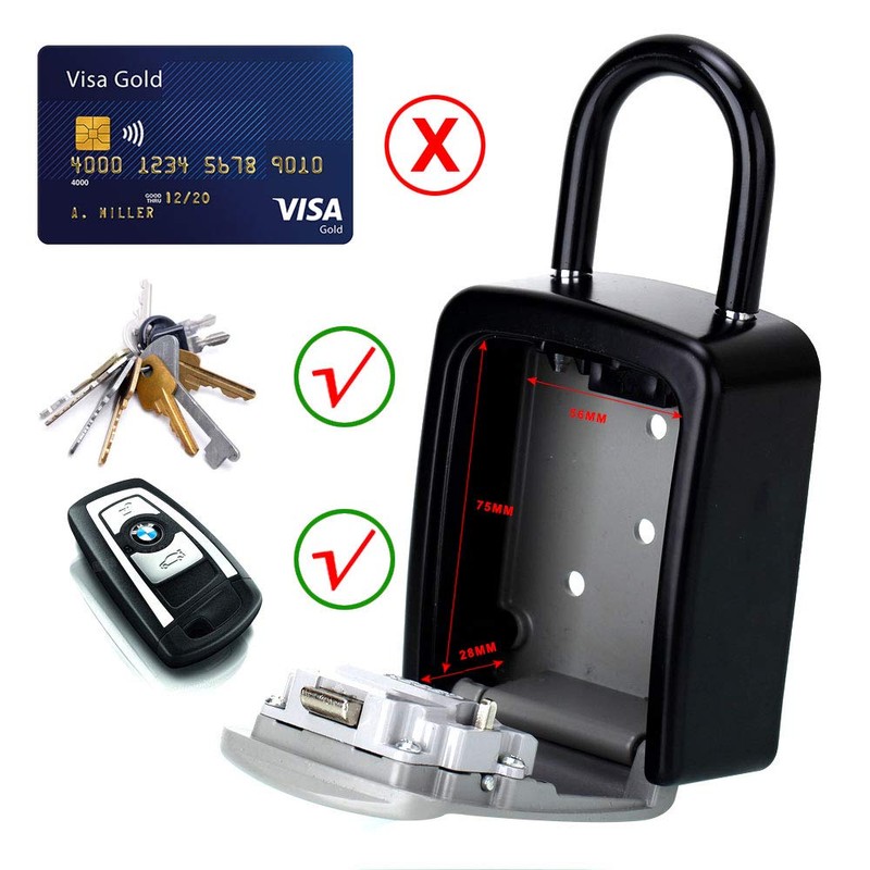 Security Key Box, Dual Usage, Wall Hanging, Key Storage, 4-Digit