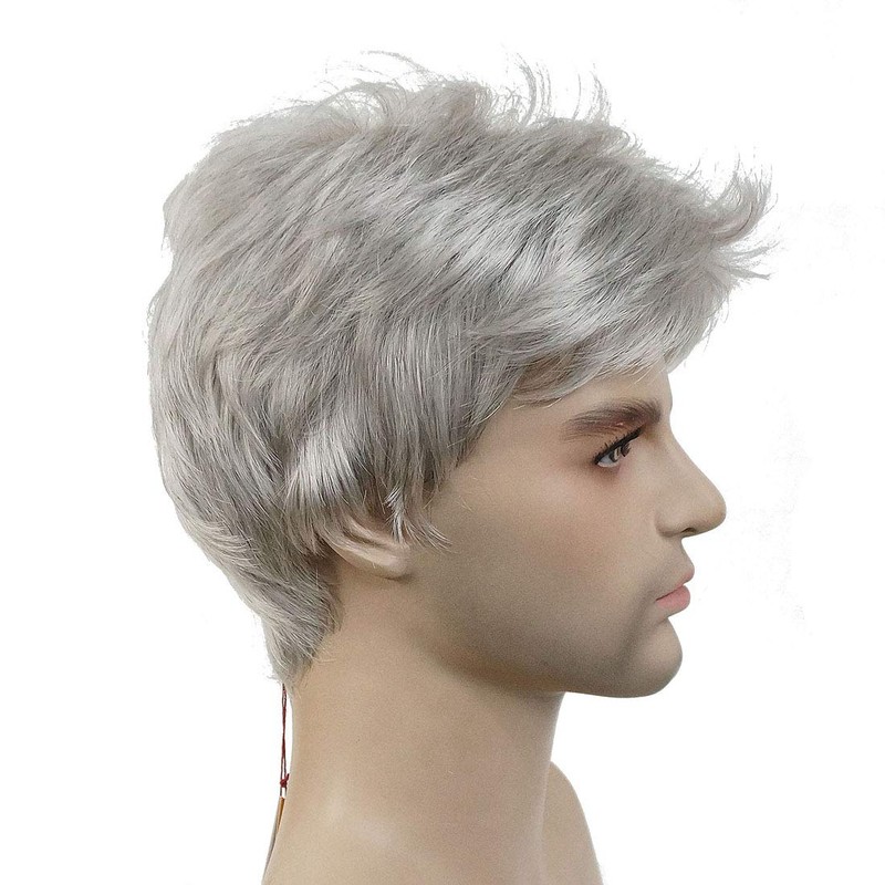 Lydell Men Wig Natural Short Straight Hair Synthetic Full Wigs