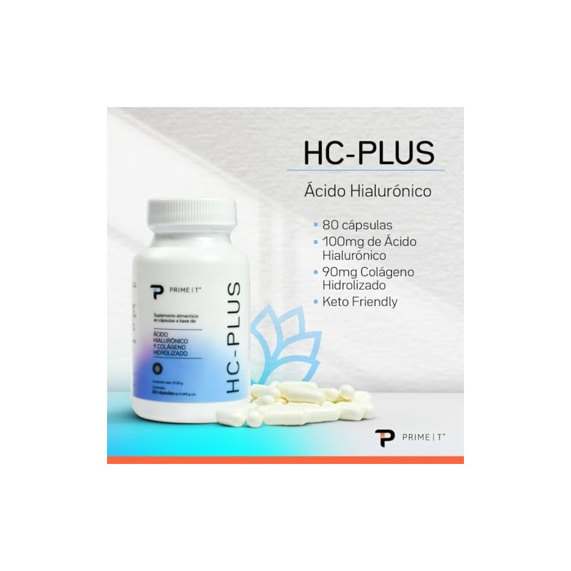 Primetech Nutrition Ácido Hialurónico Cápsulas, 80 Cápsulas 100 Mg