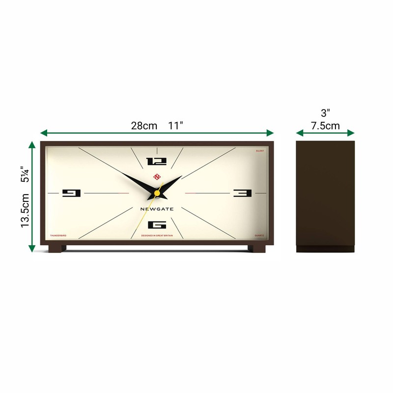 NEWGATE® Thunderbird Desk Clock | Retro Contemporary Rectangular Design |