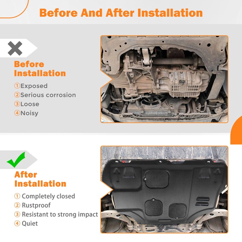 Front Engine Splash Shield Compatible with Ford Focus ST/RS 2012