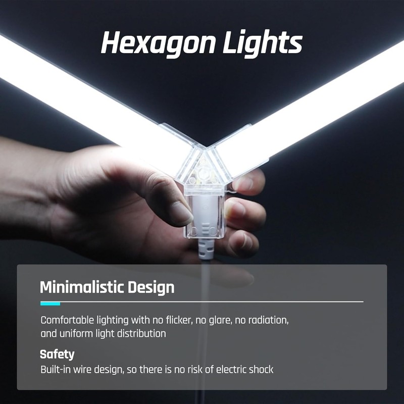 Gneng Hexagon Garage Lights, Ultra Bright LED 6500K 156W 17280LM;