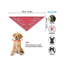 Red Paisley Dog Bandana Scarf Triangle Bibs Pet Accessories Cat Kerchief One Size