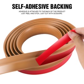 BNELL Floor Transition Strip Self Adhesive-PVC Carpet & Floor Edging Trim Strip,Threshold Transitions Suitable for Threshold Height Less Than 10mm (9.84FT_Yellow Oak Grain)