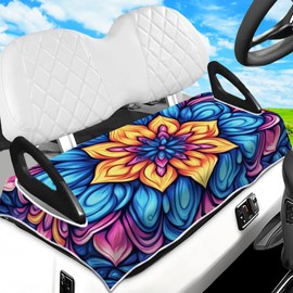 peacoblue Golf Cart Seat Covers Towel Mandala Pattern 100% Microfiber 51"x31" Golf Cart Seat Blanket Cushions Golf Accessories Universal Fit for Club Car EZGO Yamaha Precedent 2-Seat Golf Carts