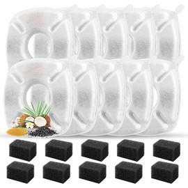 Generic 20 Pcs Pet Water Fountain Replacement Filters-10 Pack Water Fountain Filters 10 Pack Pre-Filter Sponges, pet fountain replacement filters Fit for 95oz/2.8L, White