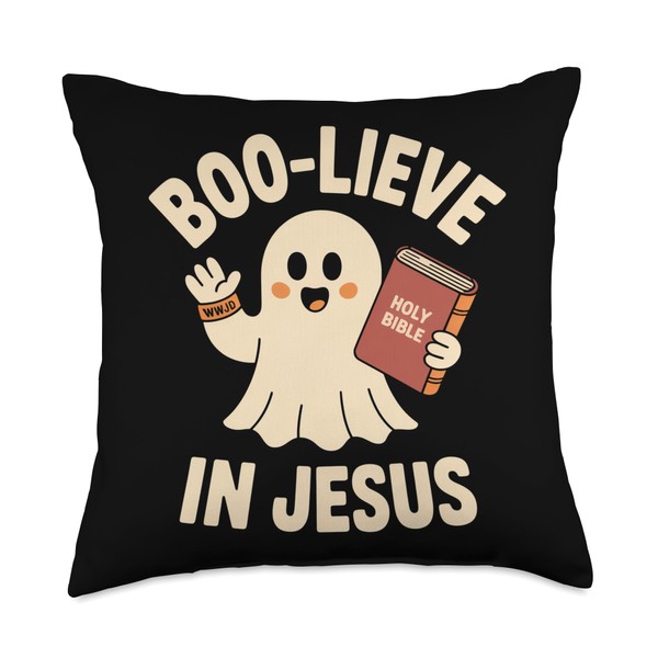 Boo-Lieve in Jesus - Christian Halloween Christianity Throw Pillow