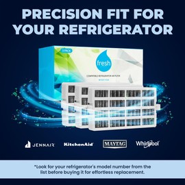 Fresh W10311524 Refrigerator Air Filter Replacement for Whirlpool, W10311524, AIR1, Maytag, Kitchenaid and Jenn-Air, FreshFlow Air Filter (4 Pack) - Whirlpool Replacement Air Filter by Mist.