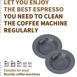 2 Pieces Espresso Cleaning Disc for Select Breville Espresso Machines Espresso Cleaning Disc Backflush Cleaning Disc Espresso Backflush Cleaning Disc Compatible with Breville Espresso Machine 54mm Diameter Breville Espresso Machine Cleaning Disc Backflus