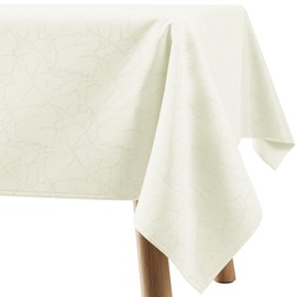 Filumi Tablecloth 140 x 240 cm Cream Washable for Indoor Outdoor Marble Pattern Manil
